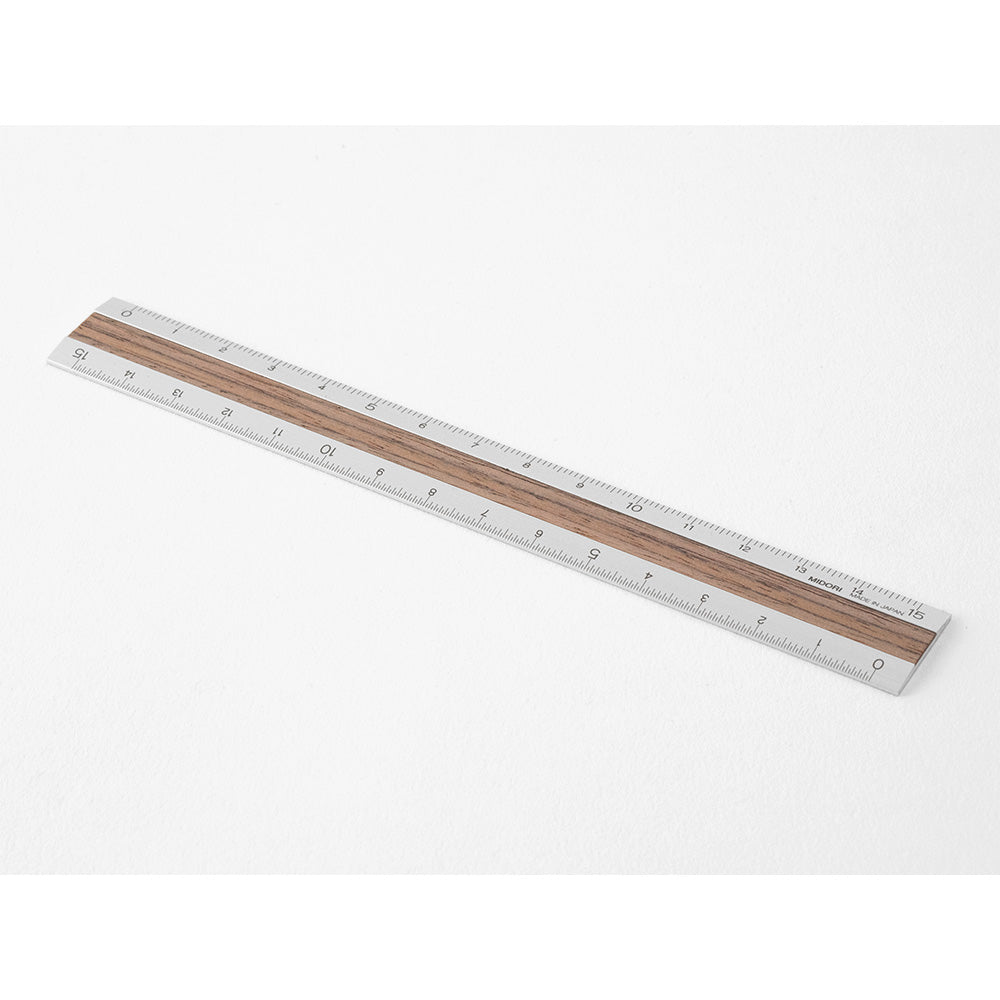 Midori - Wooden Ruler 15 cm - Dark Brown-Liniaal-DutchMills