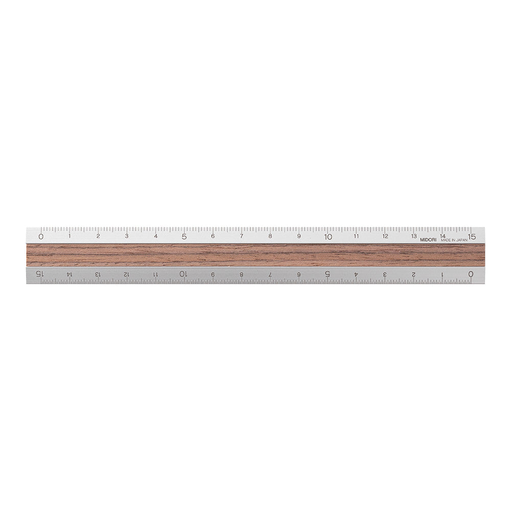 Midori - Wooden Ruler 15 cm - Dark Brown-Liniaal-DutchMills