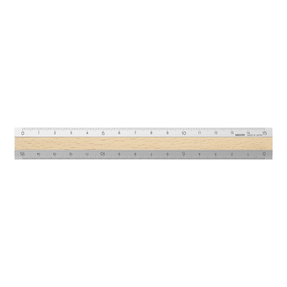 Midori - Wooden Ruler 15 cm - Light Brown-Liniaal-DutchMills