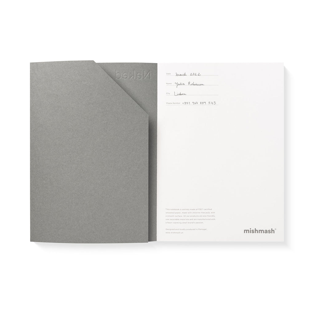 Mishmash - Naked Grey - Ruled-Notebook-DutchMills