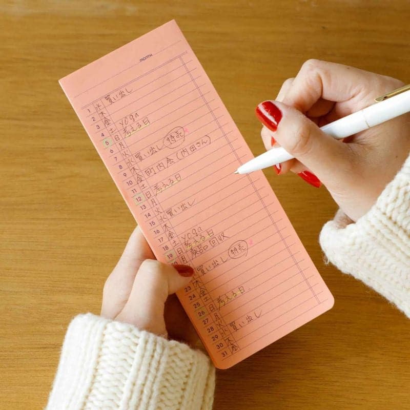 Penco - Sticky Memo Pad Monthly Planner - Pink-Memopad-DutchMills