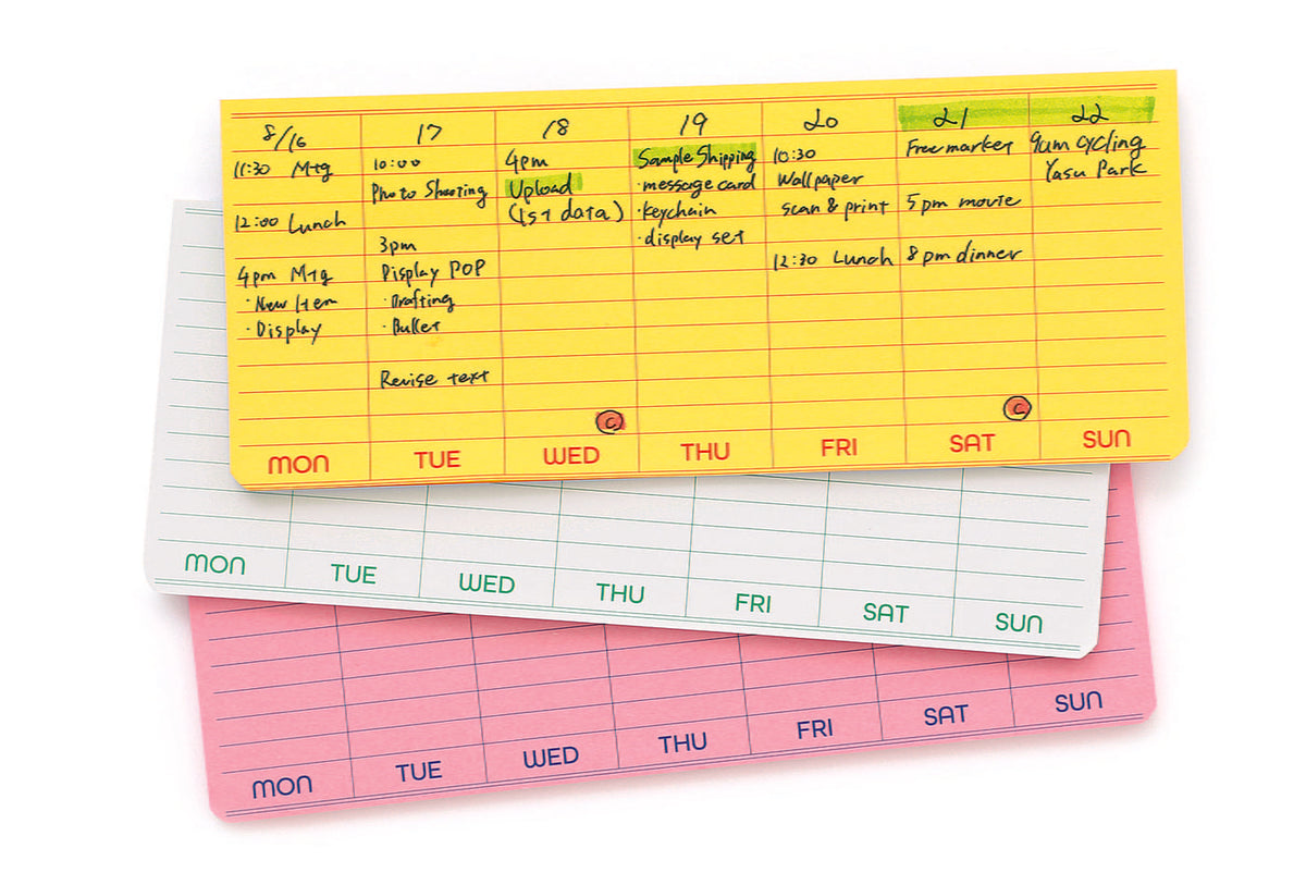 Penco - Sticky Memo Pad Weekly - White-Memopad-DutchMills