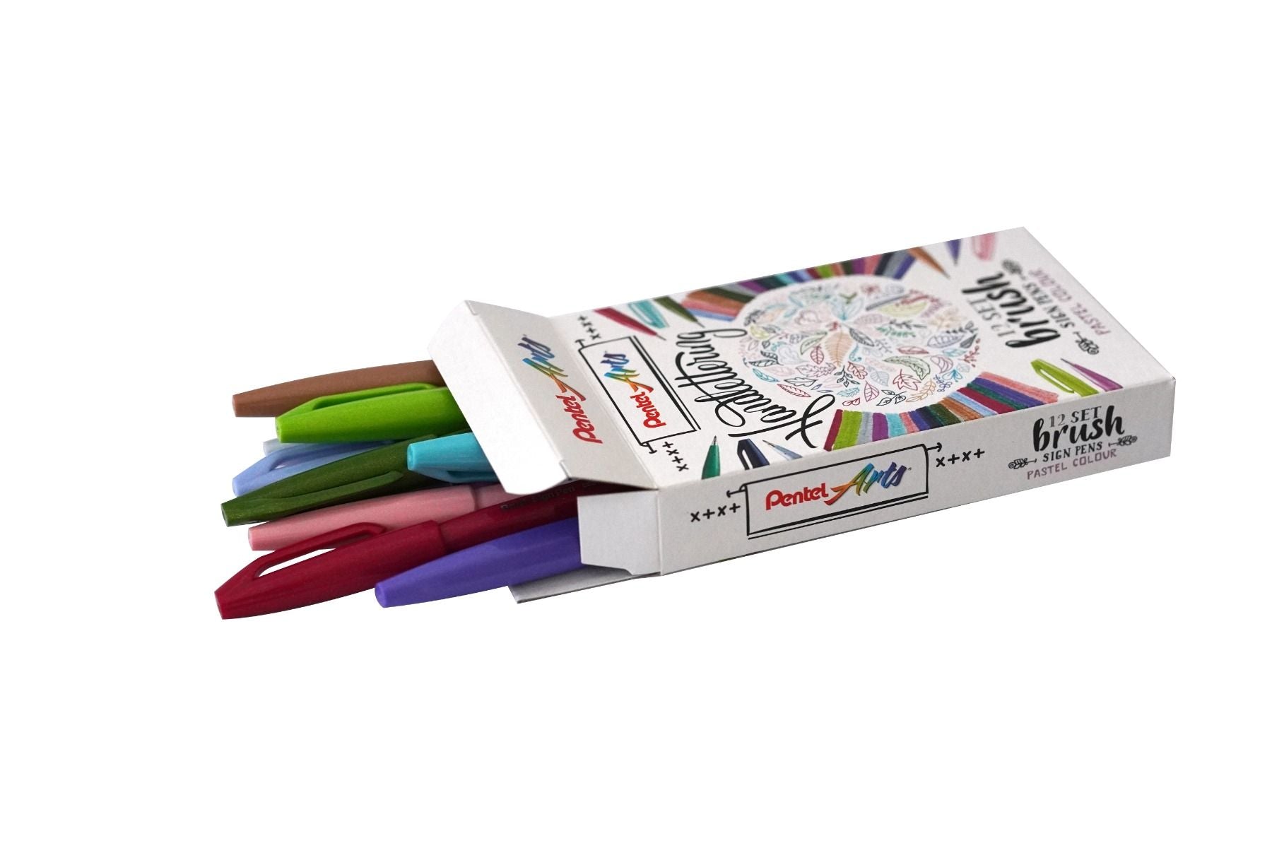 Pentel - Brush Sign Pens - Pastel Colour (12 pens)-Stift-DutchMills