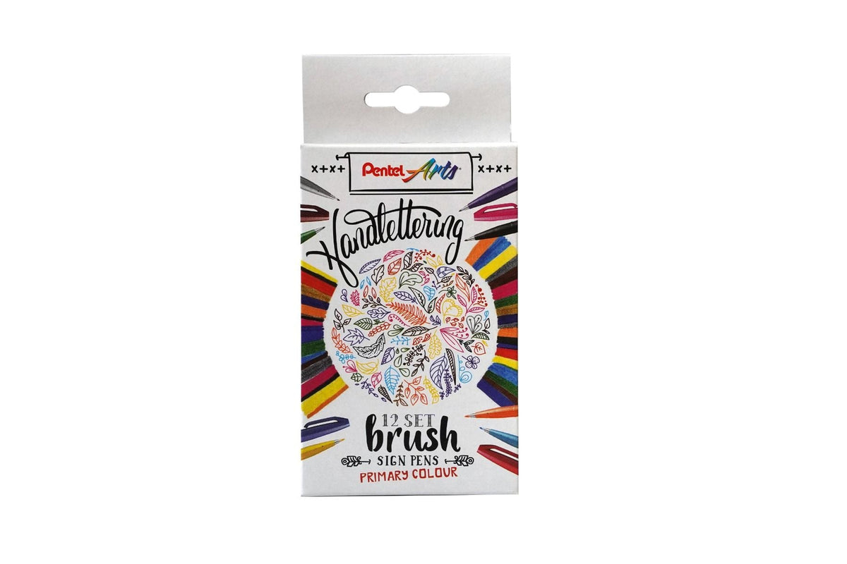 Pentel - Brush Sign Pens - Primary Colour (12 pens)-Stift-DutchMills