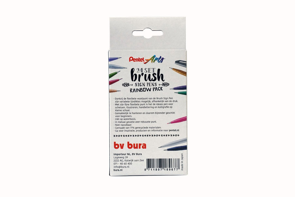 Pentel - Brush Sign Pens - Rainbow Pack (24 pens)-Stift-DutchMills