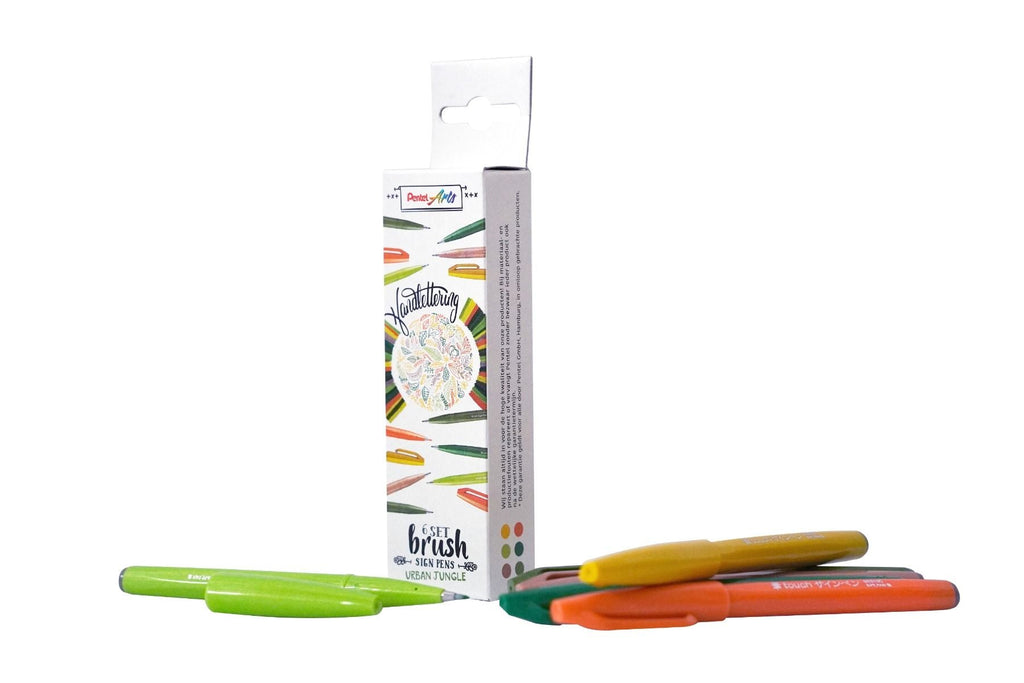 Pentel - Brush Sign Pens - Urban Jungle (6 pens)-Stift-DutchMills