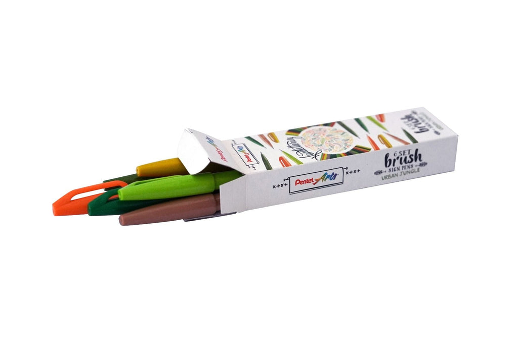 Pentel - Brush Sign Pens - Urban Jungle (6 pens)-Stift-DutchMills
