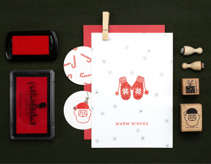 Perlenfischer - Kerstman Hoofd-Stempel-DutchMills