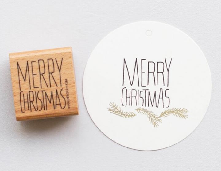 Perlenfischer - Merry Christmas-Stempel-DutchMills