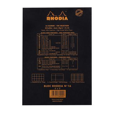 Rhodia - Notepad - A5 - Grid - Black-Notitieblok-DutchMills