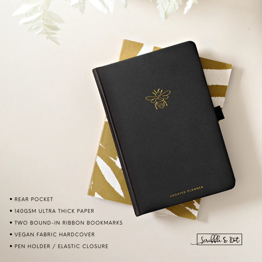 Scribble & Dot - Undated Planner A5 - Gold Bee-Planner-DutchMills