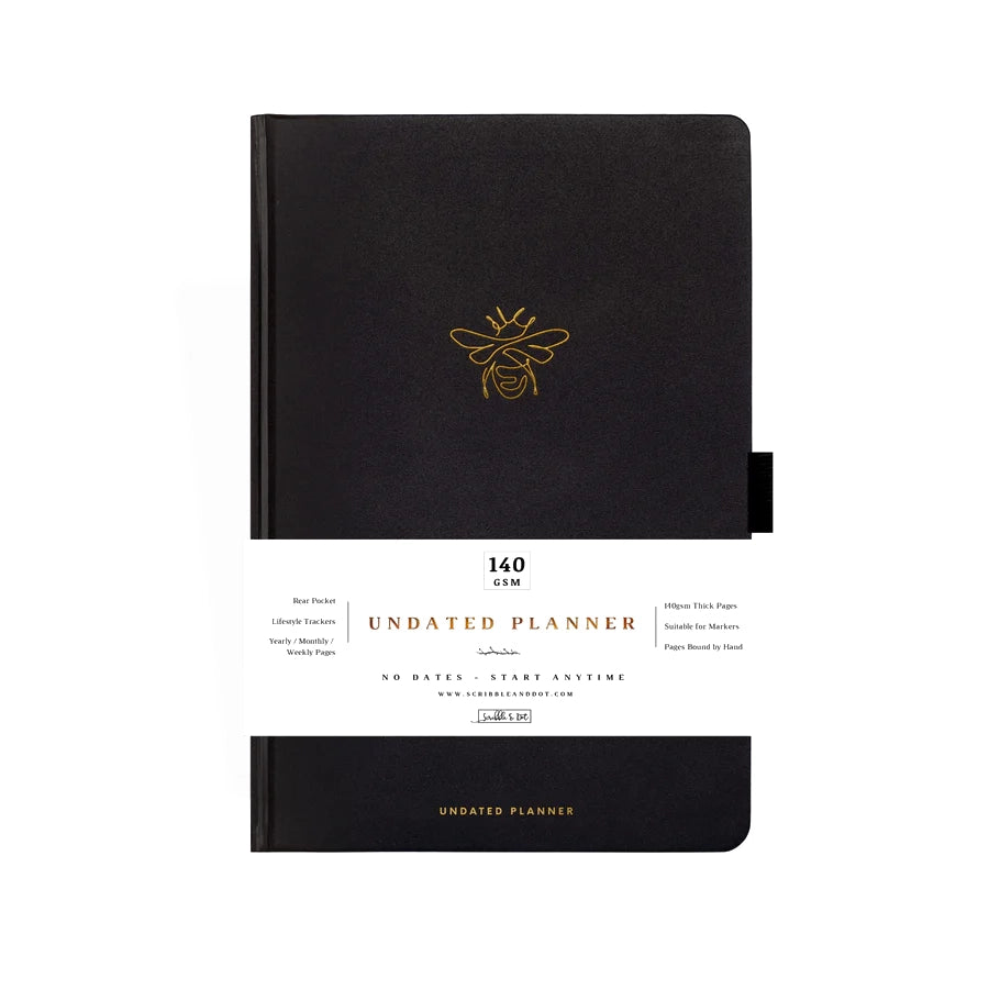 Scribble & Dot - Undated Planner A5 - Gold Bee-Planner-DutchMills