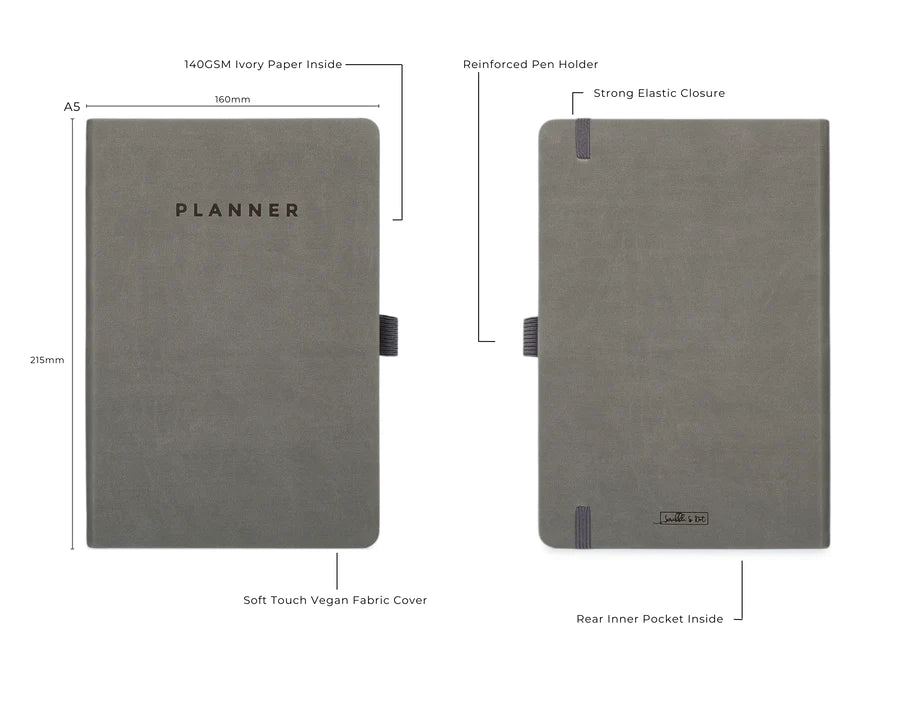 Scribble & Dot - Undated Planner A5 - Mist Grey-Planner-DutchMills