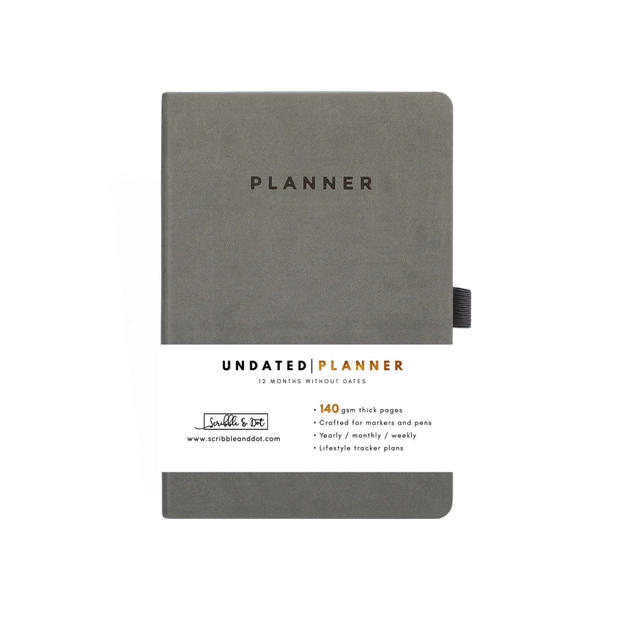 Scribble & Dot - Undated Planner A5 - Mist Grey-Planner-DutchMills