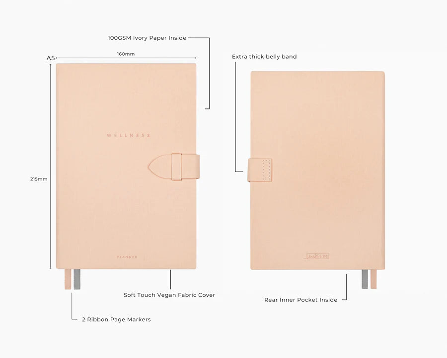 Scribble & Dot - Wellness Planner A5 - Peach-Planner-DutchMills