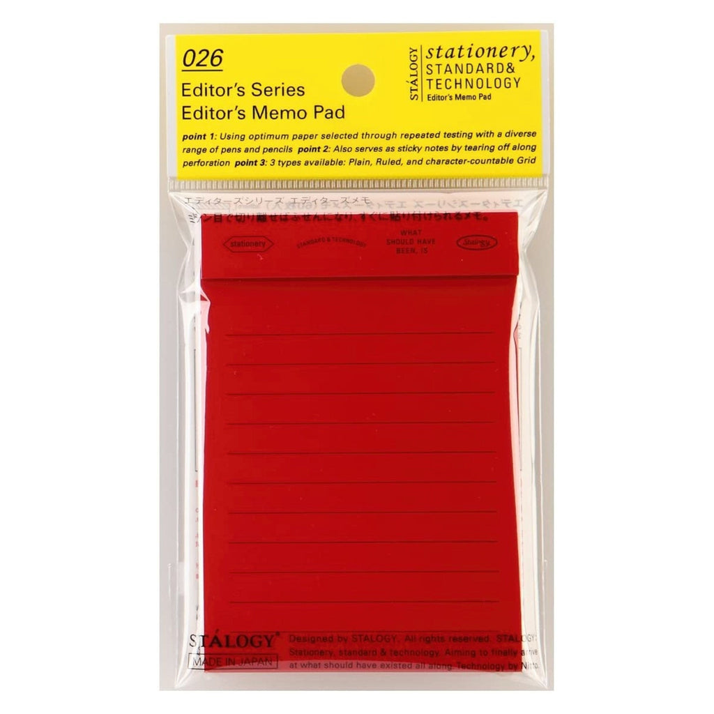 Stalogy - Editor’s Memo Pad, lined (Red)-Gum-DutchMills