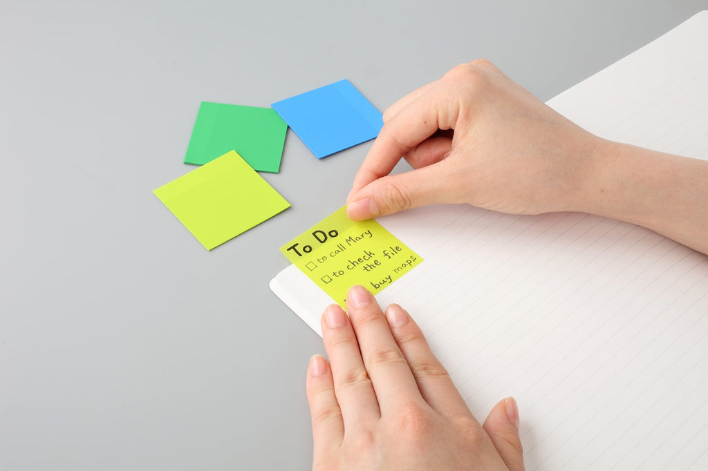 Stalogy - Writable Sticky Notes - 50 x 50 mm, Set B (Lime, Green, Blue)-Sticky Notes-DutchMills