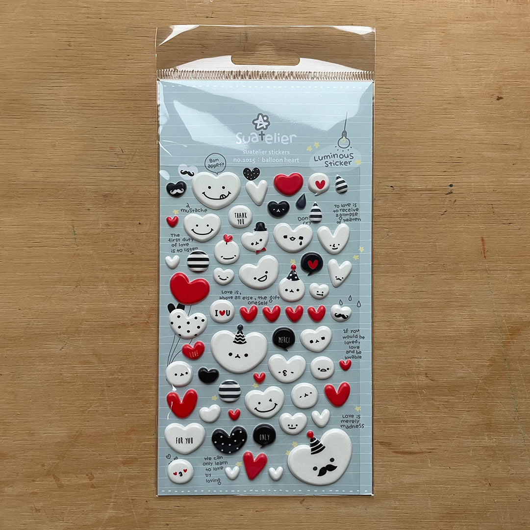 Suatelier - Balloon Heart - Reliëf Stickers-Sticker-DutchMills