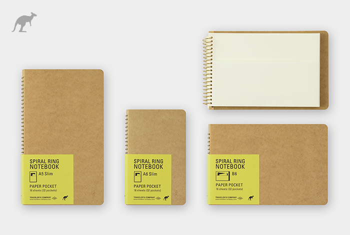 TRAVELER'S COMPANY - Spiral Ring Notebook - (A5 Slim) Paper Pocket-Spiraalboek-DutchMills