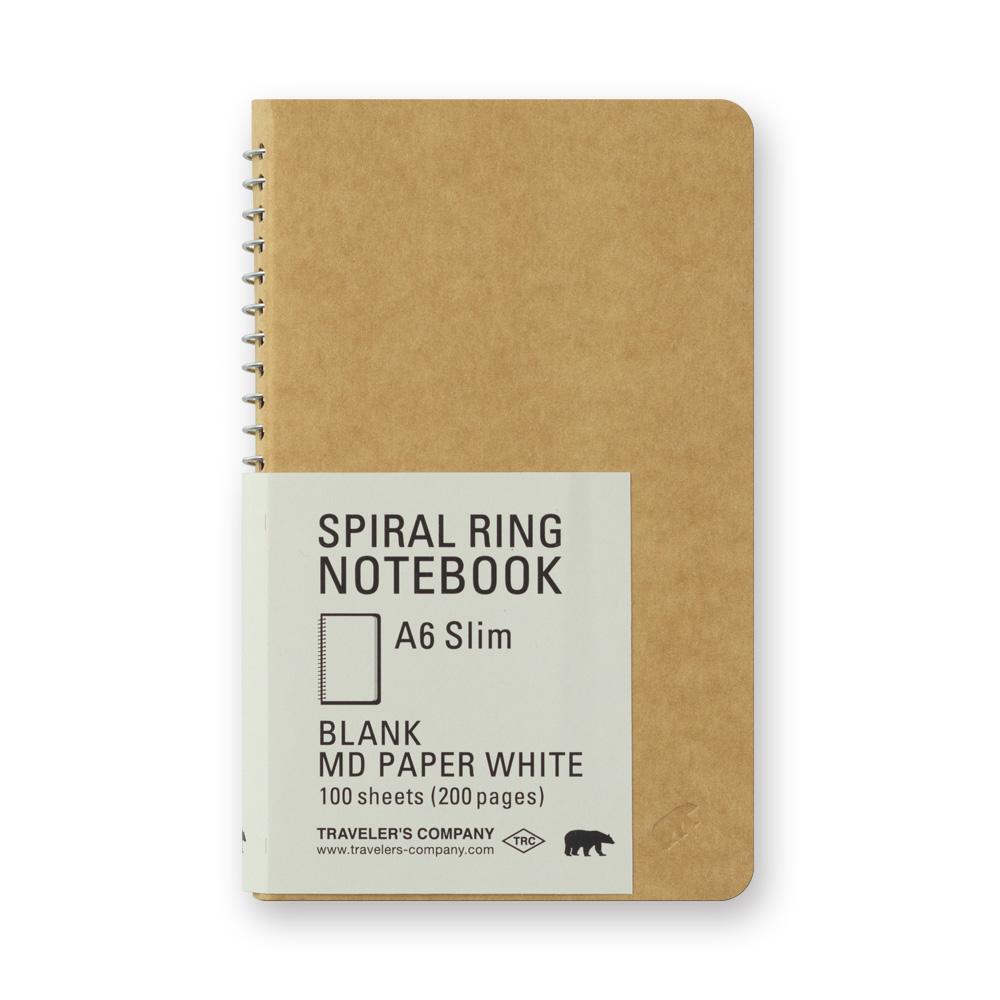 TRAVELER'S Company Spiral Ring - (A6 Slim) Blank MD Paper White-Spiraalboek-DutchMills