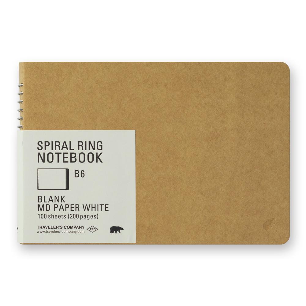 TRAVELER'S Company Spiral Ring - (B6) Blank MD Paper White-Spiraalblok-DutchMills