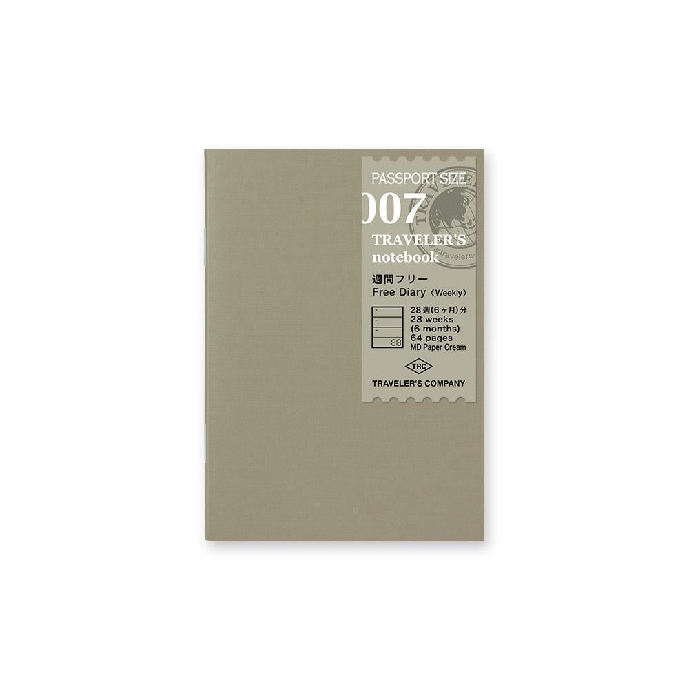 TRAVELER'S Notebook Refill 007 - Free Weekly Diary - Passport Size-Refill-DutchMills