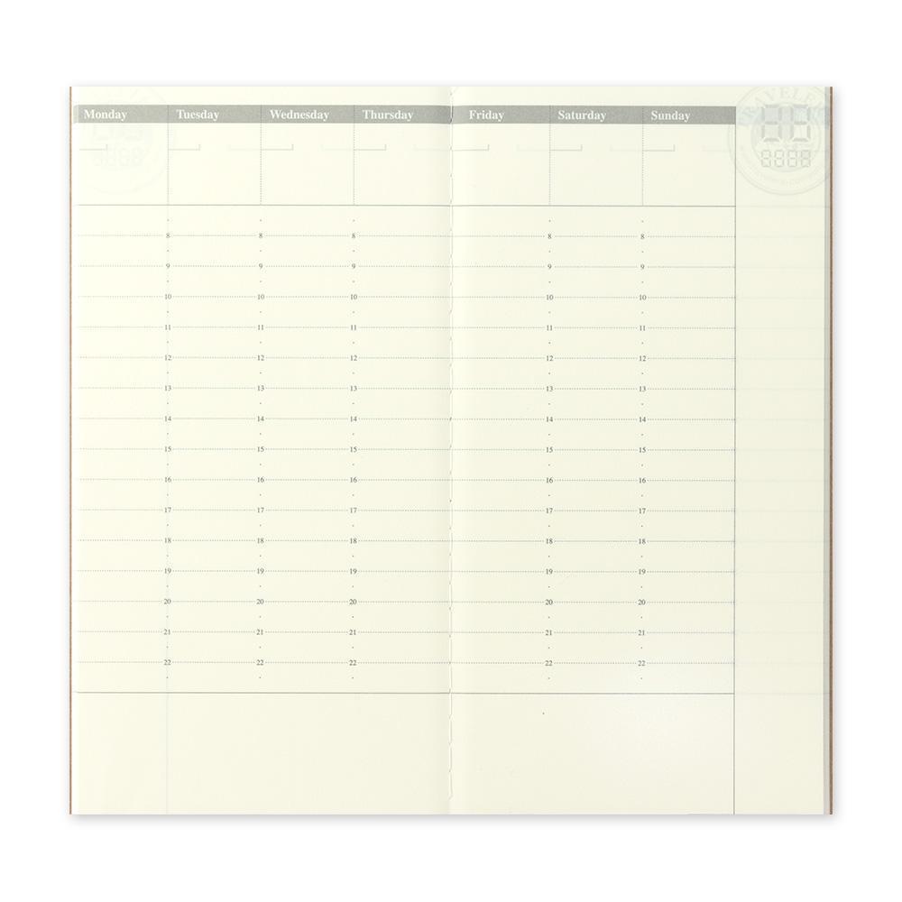 TRAVELER'S Notebook Refill 018 - Free Diary (Weekly Vertical)-Refill-DutchMills