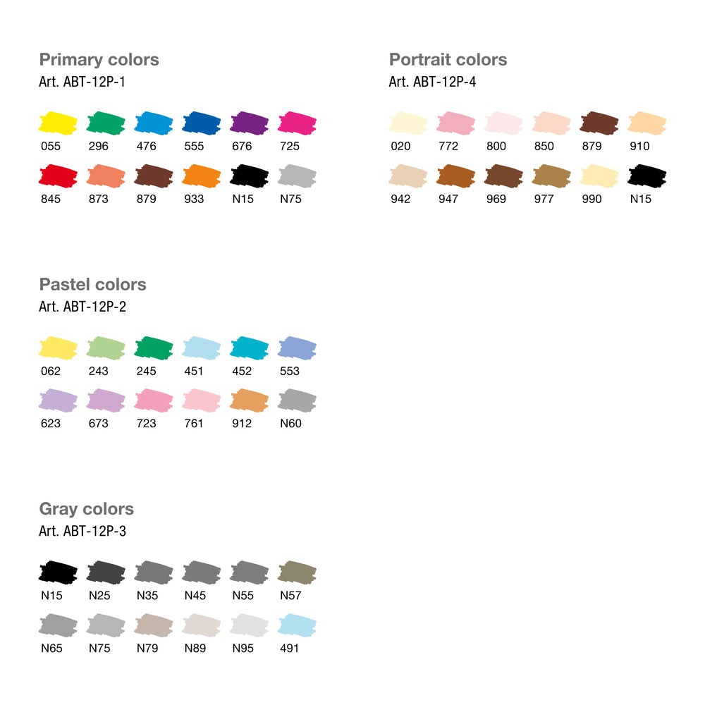 Tombow - ABT Dual Brush Pens (set van 12) - Pastel Colours-Stift-DutchMills