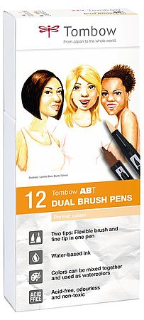 Tombow - ABT Dual Brush Pens (set van 12) - Portrait Colours-Stift-DutchMills
