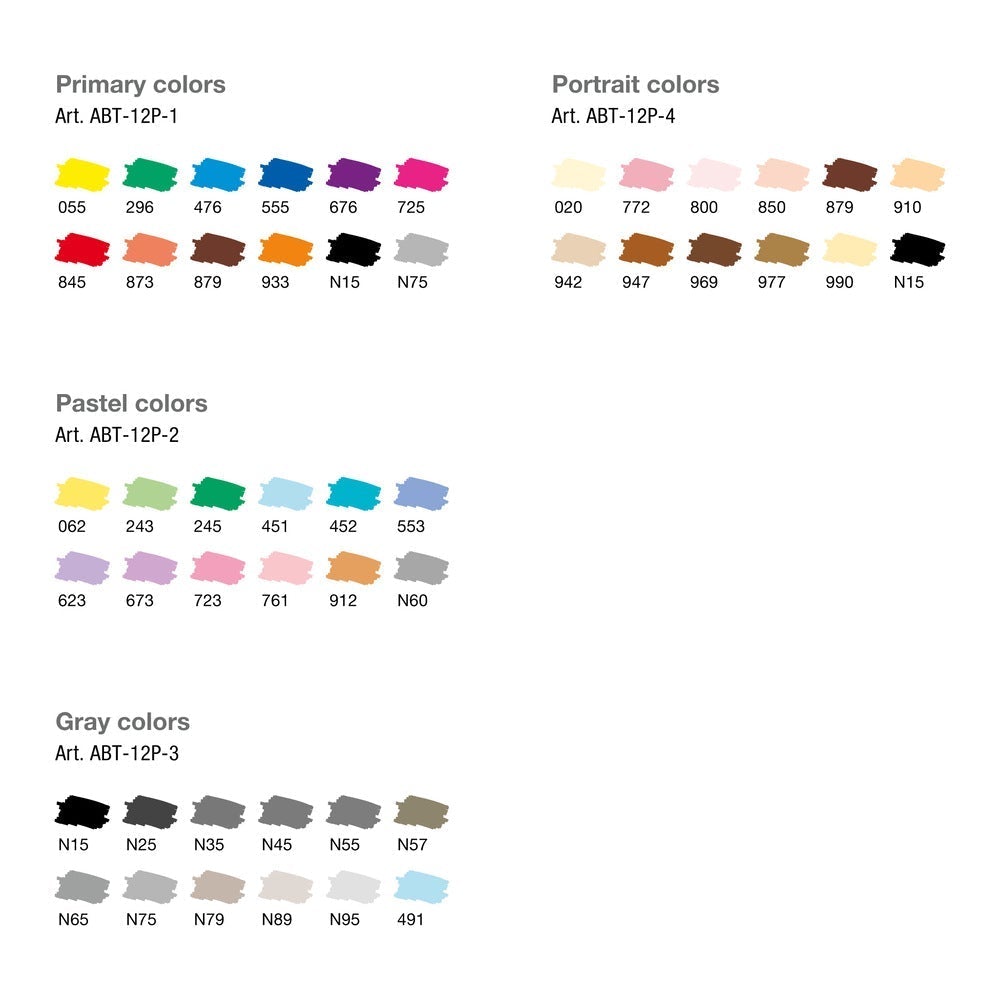 Tombow - ABT Dual Brush Pens (set van 12) - Portrait Colours-Stift-DutchMills