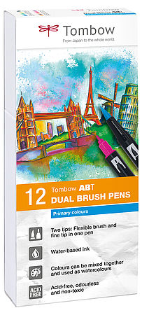 Tombow - ABT Dual Brush Pens (set van 12) - Primary Colours-Stift-DutchMills