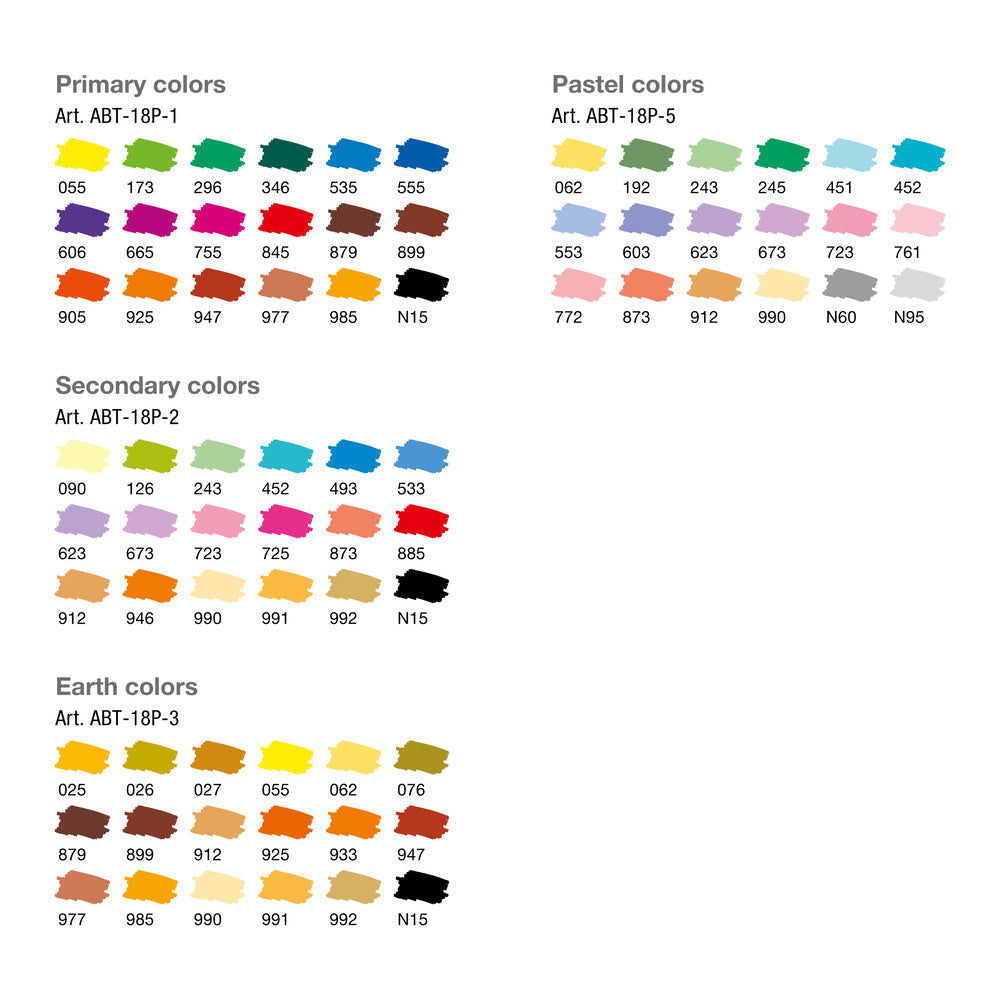 Tombow - ABT Dual Brush Pens (set van 18) - Primary Colours-Stift-DutchMills