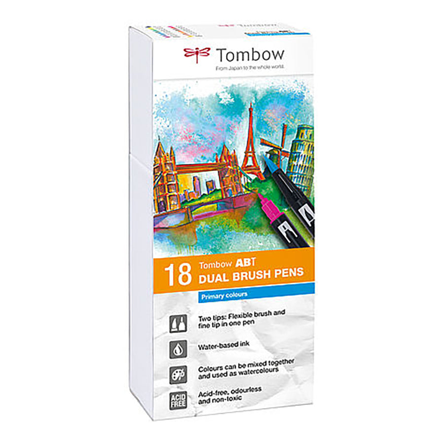 Tombow - ABT Dual Brush Pens (set van 18) - Primary Colours-Stift-DutchMills