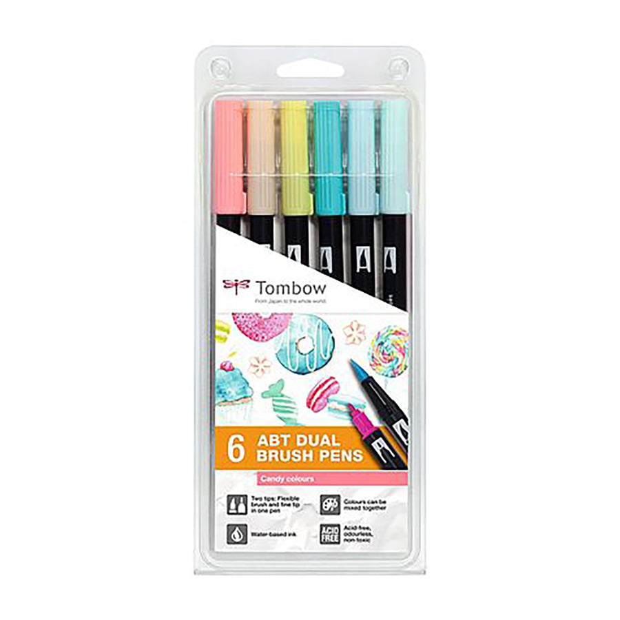 Tombow - ABT Dual Brush Pens (set van 6) - Candy Colours-Stift-DutchMills
