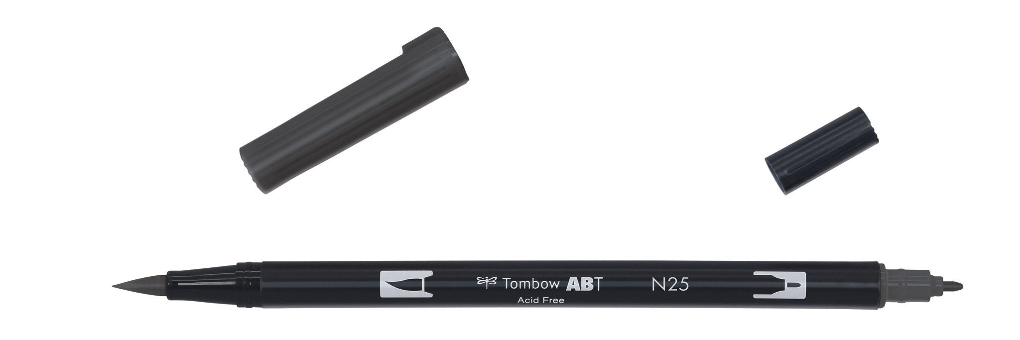 Tombow - ABT-N25 Dual Brush Pen - Lamp Black-Stift-DutchMills