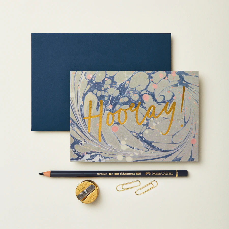 Wanderlust Paper Co. - Blue Marble 'Hooray!'-Kaart-DutchMills