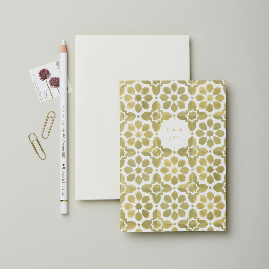 Wanderlust Paper Co. - Olive Tiles 'Thank You'-Kaart-DutchMills