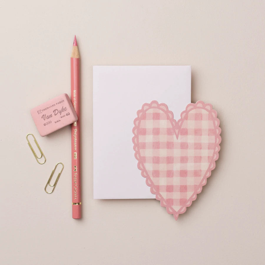 Wanderlust Paper Co. - Pink Gingham Mini Heart-Kaart-DutchMills