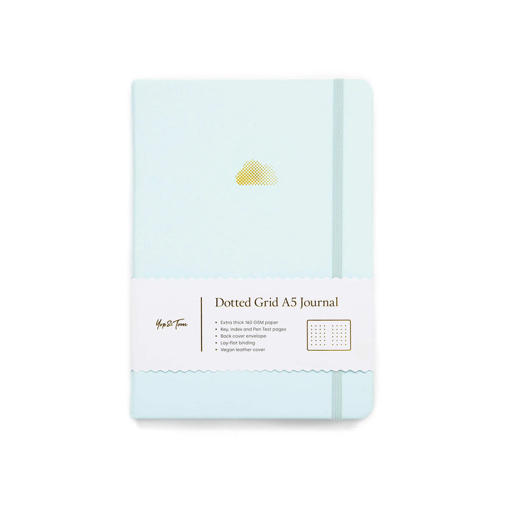 Yop & Tom - A5 Dot Grid Journal - Cloud - Eggshell Blue-Notitieboek-DutchMills