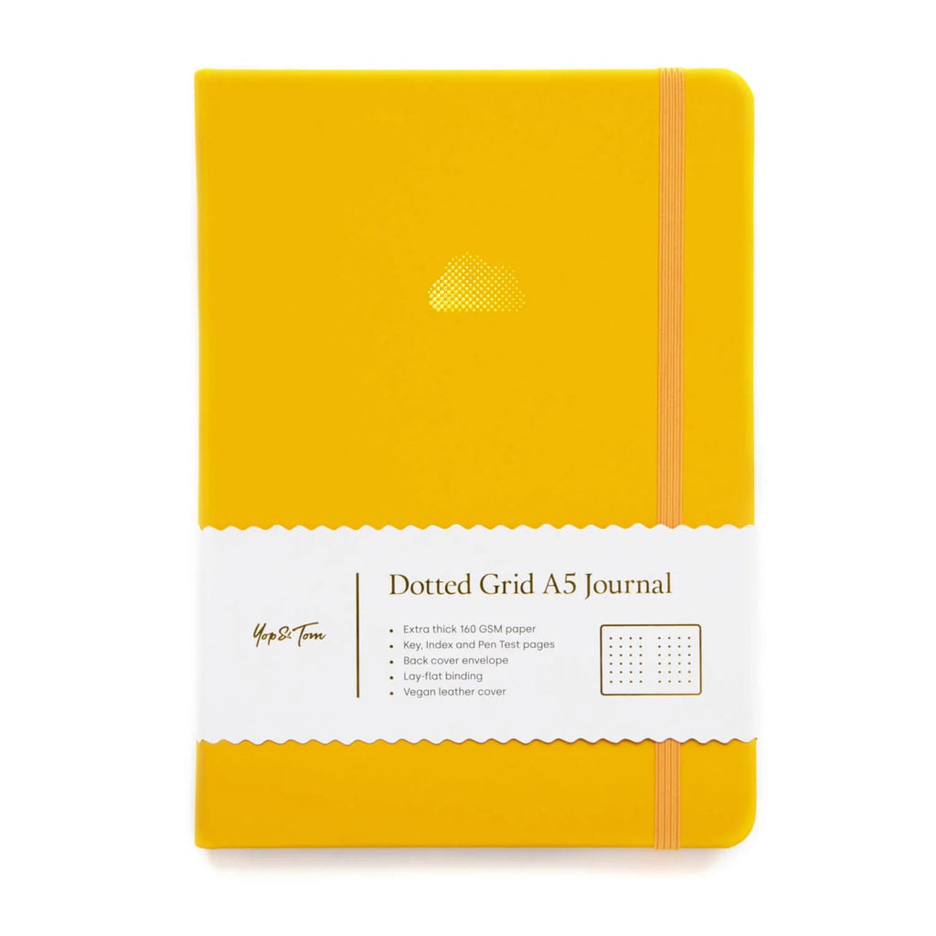Yop & Tom - A5 Dot Grid Journal - Cloud - Sunshine Yellow-Notitieboek-DutchMills