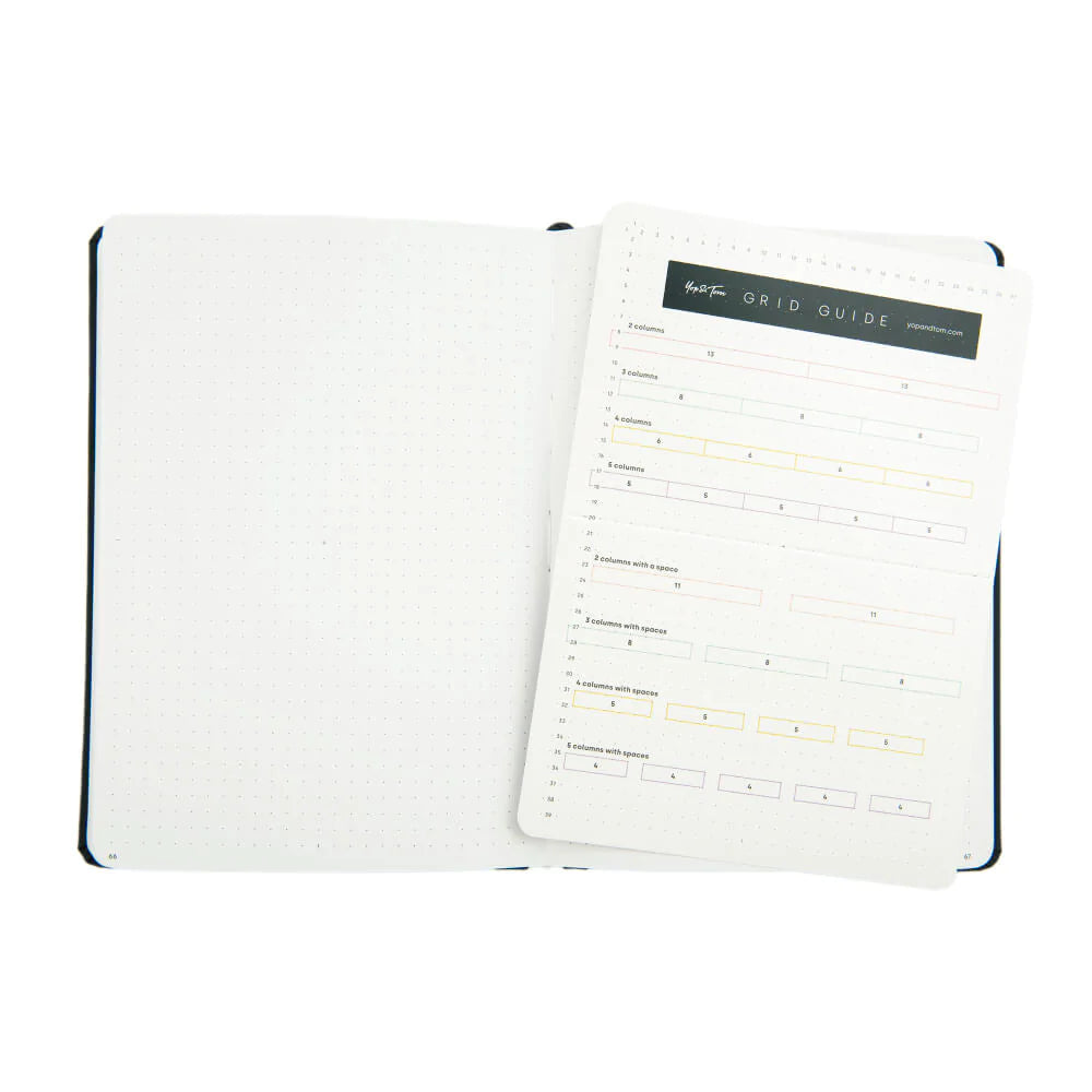 Yop & Tom - A5 Dot Grid Journal - Dandelion - Midnight Blue-Notitieboek-DutchMills