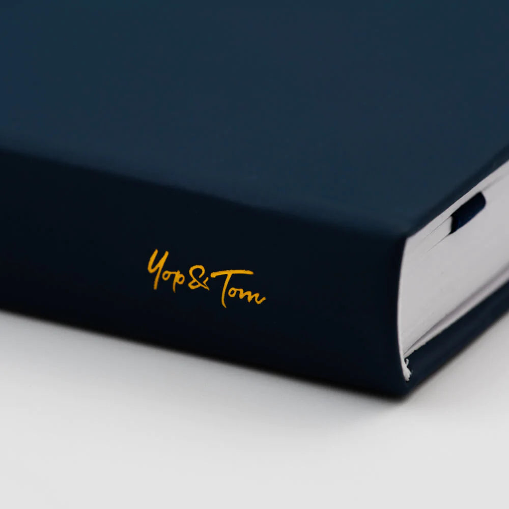 Yop & Tom - A5 Dot Grid Journal - Dandelion - Midnight Blue-Notitieboek-DutchMills