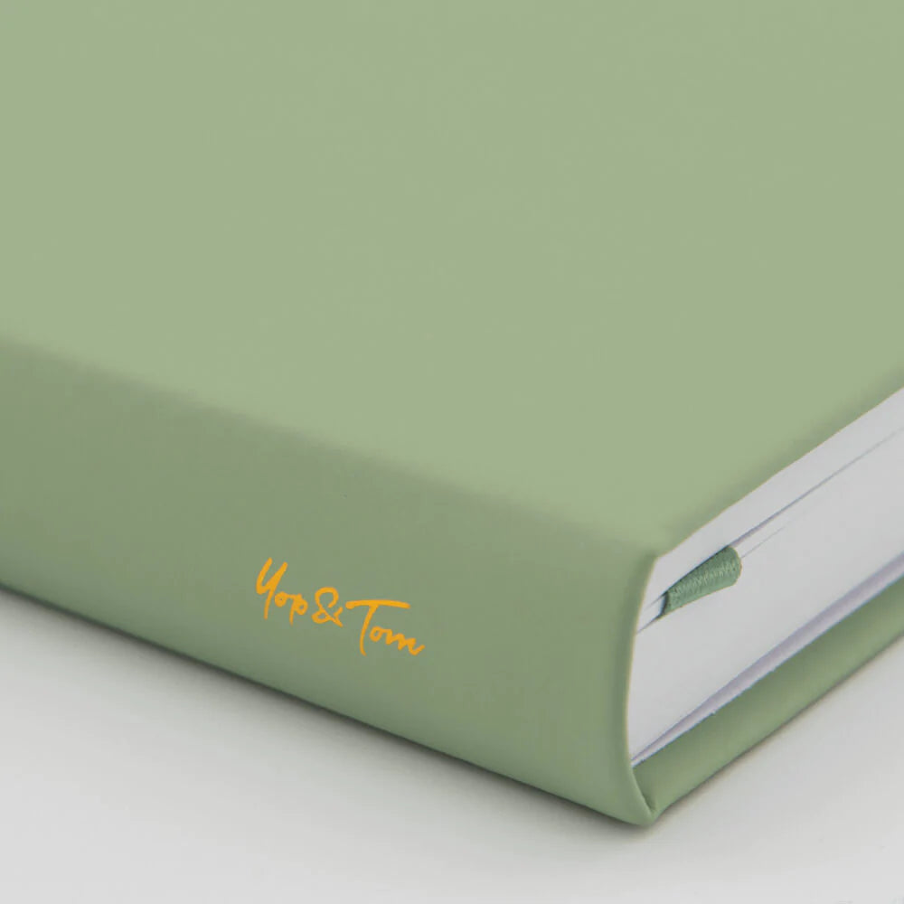 Yop & Tom - A5 Dot Grid Journal - Dandelion - Sage Green-Notitieboek-DutchMills