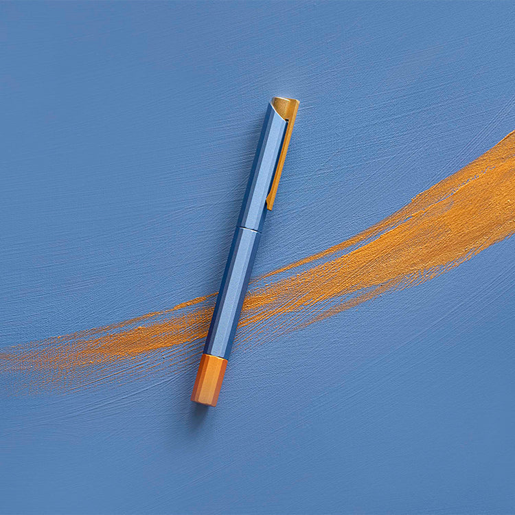 Ystudio - Glamour Evolve-Bihex Rollerball Pen - Blue Gin-Rollerball-DutchMills