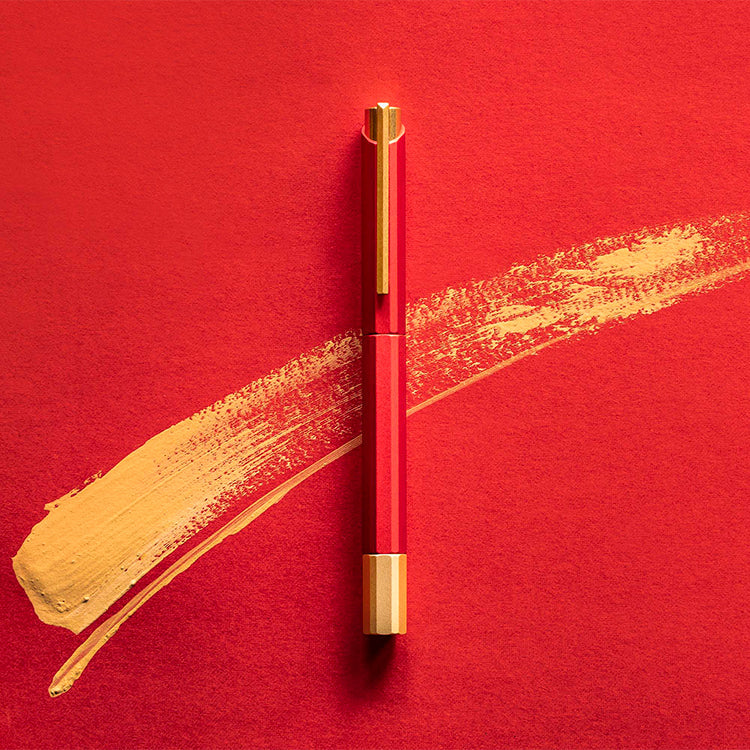 Ystudio - Glamour Evolve-Bihex Rollerball Pen - Marsala-Rollerball-DutchMills
