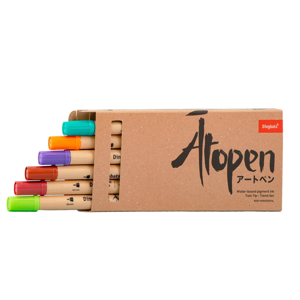 Dingbats* - Ātopen 6-Pack Dual Tip Fineliner/Brush Pens - Trend-Stift-DutchMills