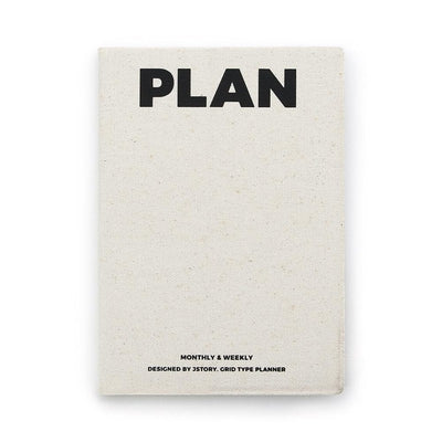 JStory - PLAN A5 Grid Journal Cotton Cover - Beige-Planner-DutchMills